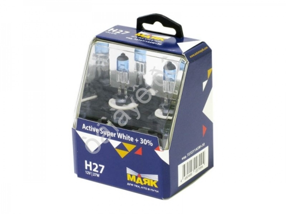 Автолампа H27W1 12V  Маяк  +30% Active Super White PG13 72727\1ASW+30 (к-т)