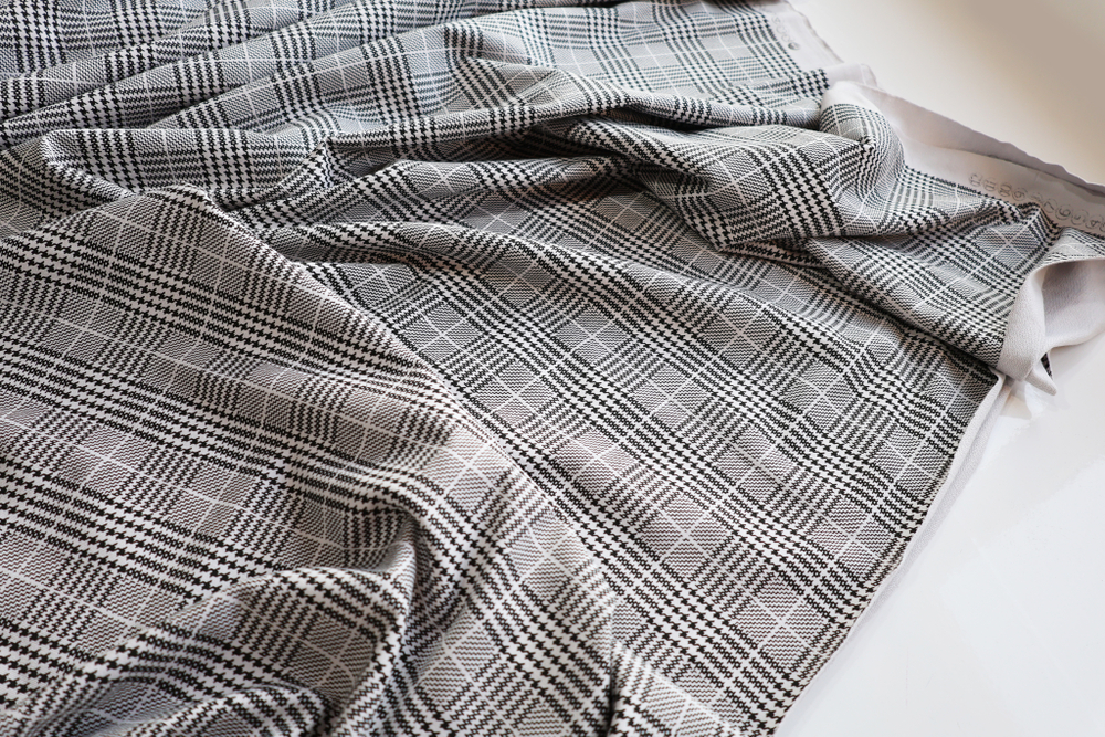 КЛЕТКА - Футер 2х-нитка с лайкрой, пенье (КРВ631 Елена) (к1 испачкан с изнанки)