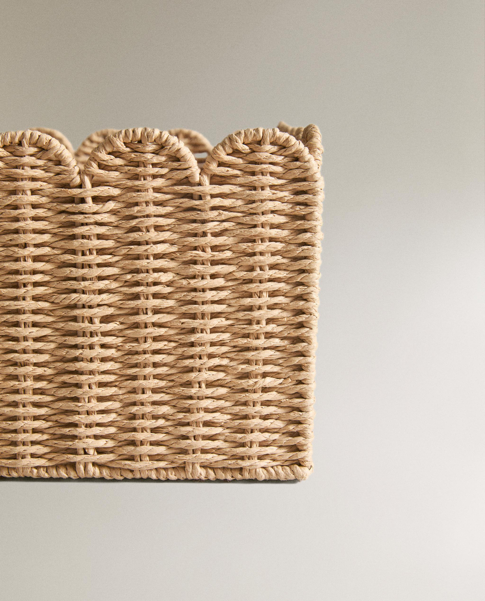 Zara Home Корзина из плетёной бумаги, цвет бежевый, 45 см