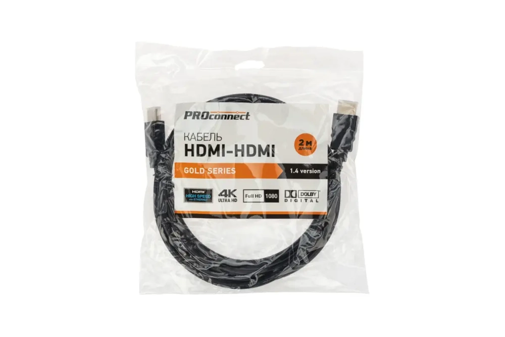 Кабель HDMI 1.4 PROCONNECT Gold, 4К, 2 метра 17-6204-6