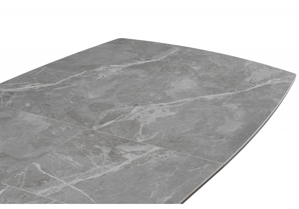 Керамический стол Woodville Риполь 140(180)х80 larka grey, черный