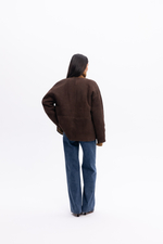 Коричневая двусторонняя шуба-дубленка k é k é