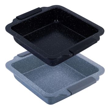 Форма для запекания квадратная Kamille KM-6035A (30,5х27х6 см) из углеродистой стали с мраморным покрытием