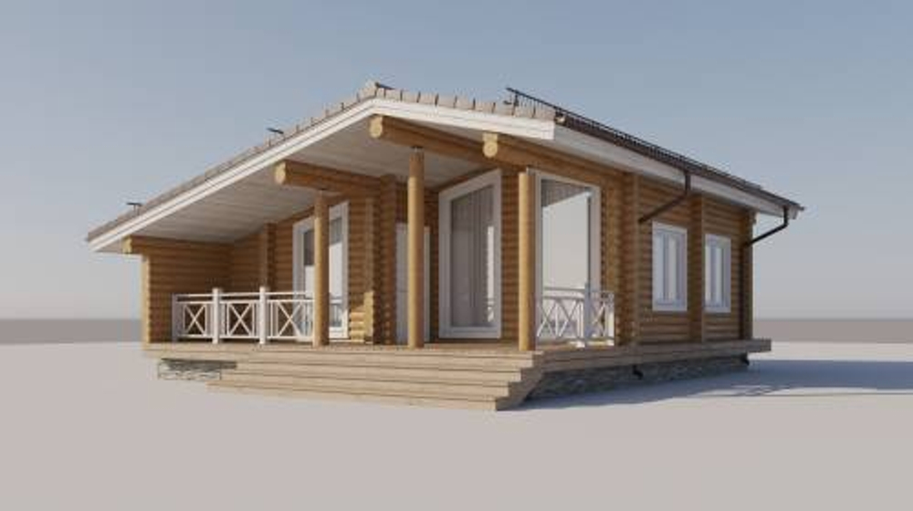 Проект Дома 74 кв. м из бруса Д-45
