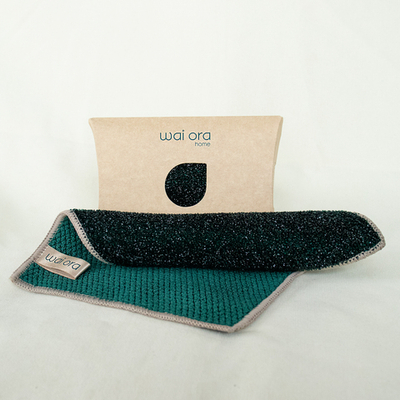 Салфетка для мытья посуды цвет изумрудный 16х20см Sparkle Wai Ora