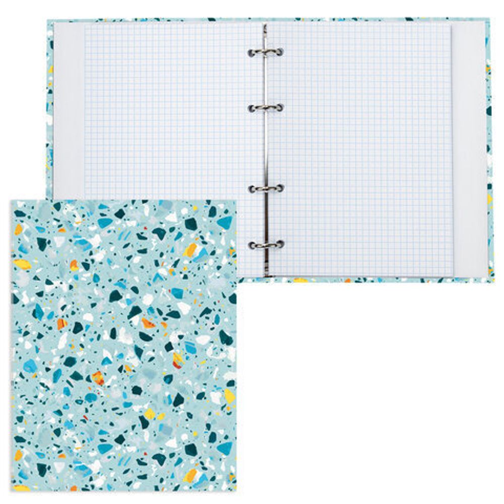 Тетрадь на кольцах А5 175х215 мм, 120 л., твердый картон, клетка, BRAUBERG, "Абстракция", 404077