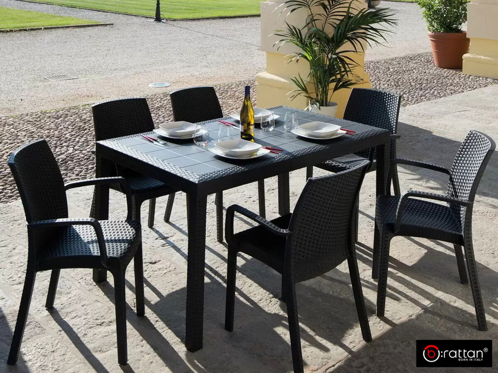 Стул B:rattan INDIANA с подлокотниками, коричневый