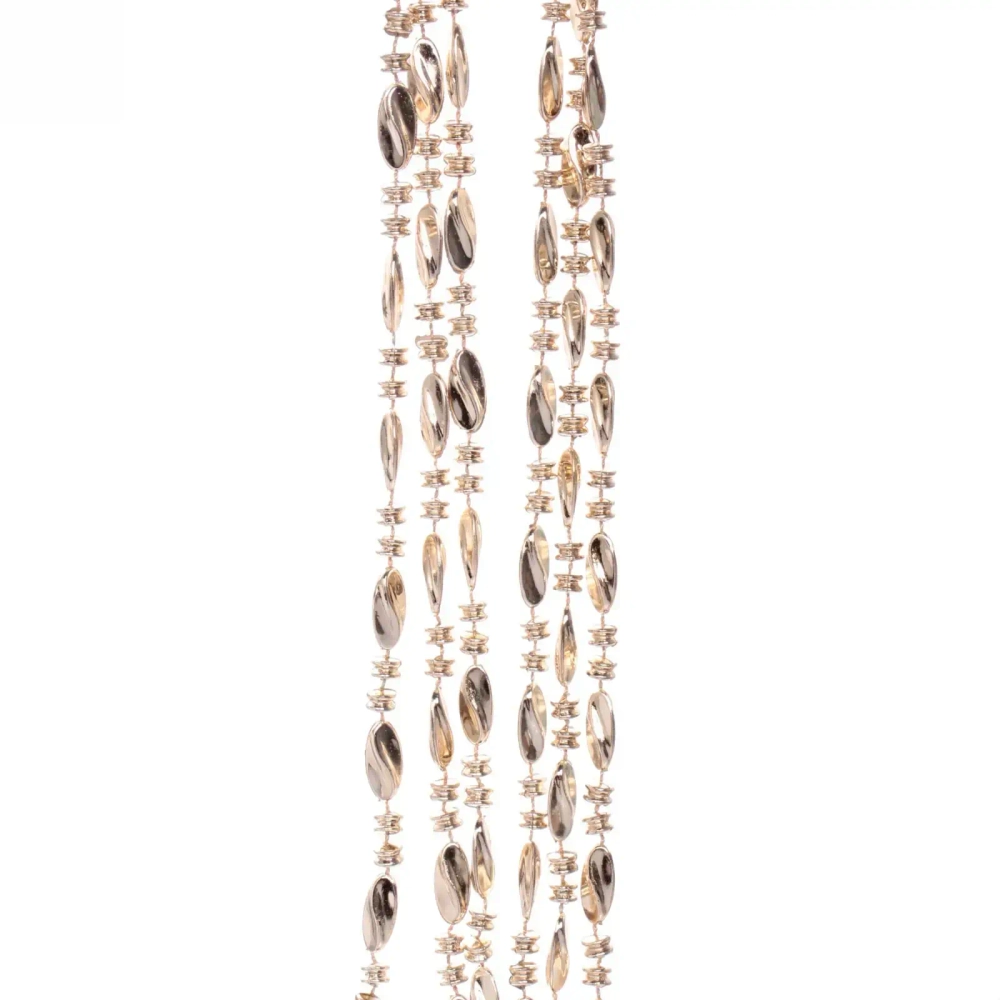 Бусы на ёлку 2м «Льдинка», Розовое золото