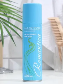 Лак для волос "Романтика" очень сильная фиксация с провитамином В5, 145 мл