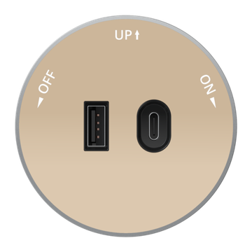 MULTITRACK Розетка 2хUSB (тип А+С) 18 Вт, 5 В/3 А ПЕСОЧНЫЙ