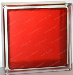 Купить Стеклоблок арктик окрашенный изнутри красный Vitrablok 19x19x8
