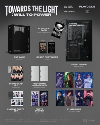 Набор ATEEZ 2025 WORLD TOUR [TOWARDS THE LIGHT : WILL TO POWER] FINALE IN SEOUL PLAYCODE