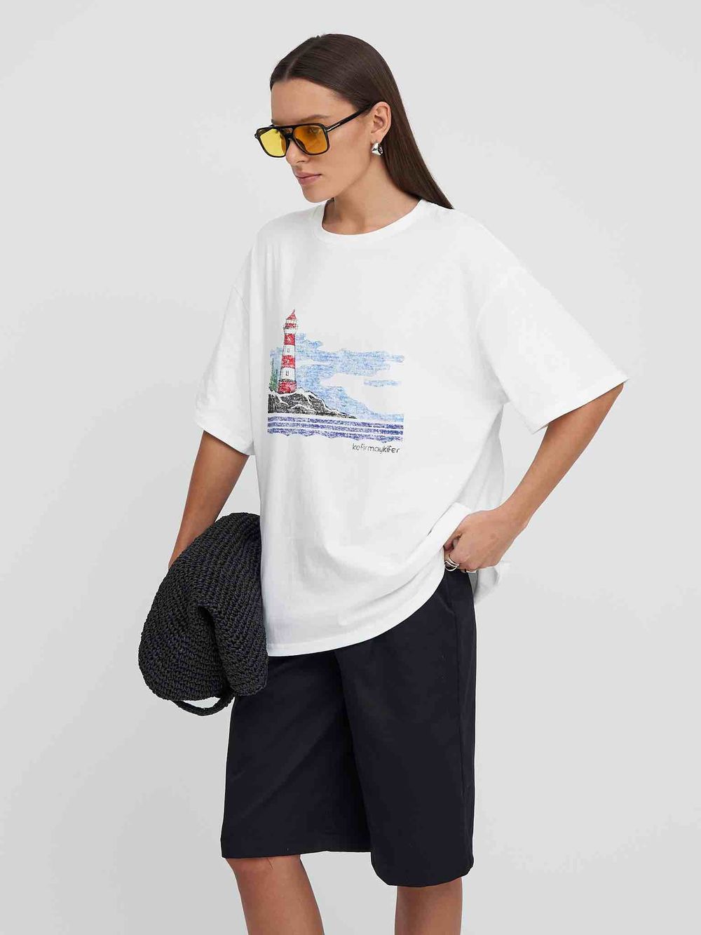 Футболка Kefirmaykifer Маяк белая