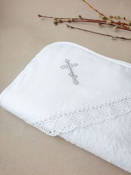 Крестильное полотенце «Серебряный крестик»