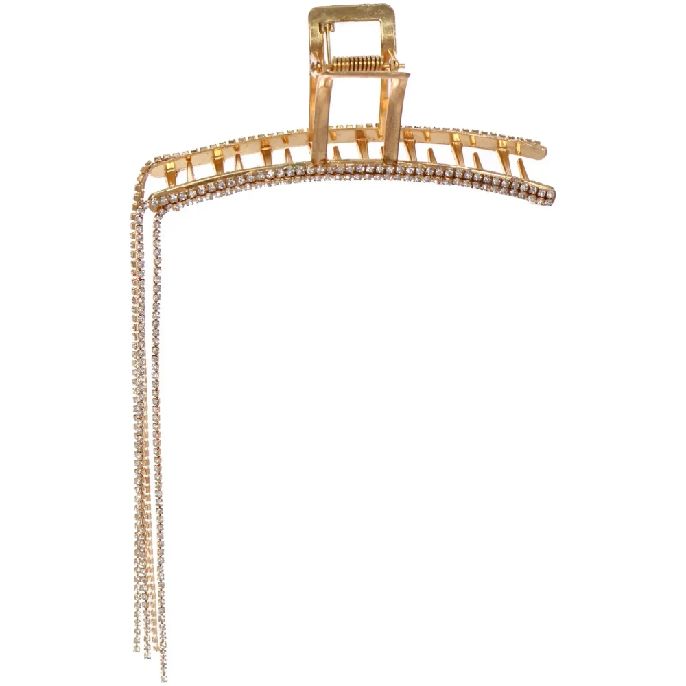 Заколка - краб для волос на блистере «ДЕ Палма», классика, цвет золото и серебро, 12*4см (пакет с подвесом)