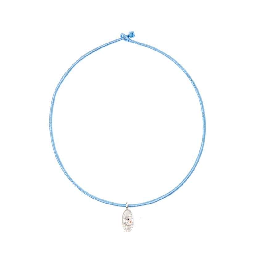 Колье Овальное с Голубой Пряжей
