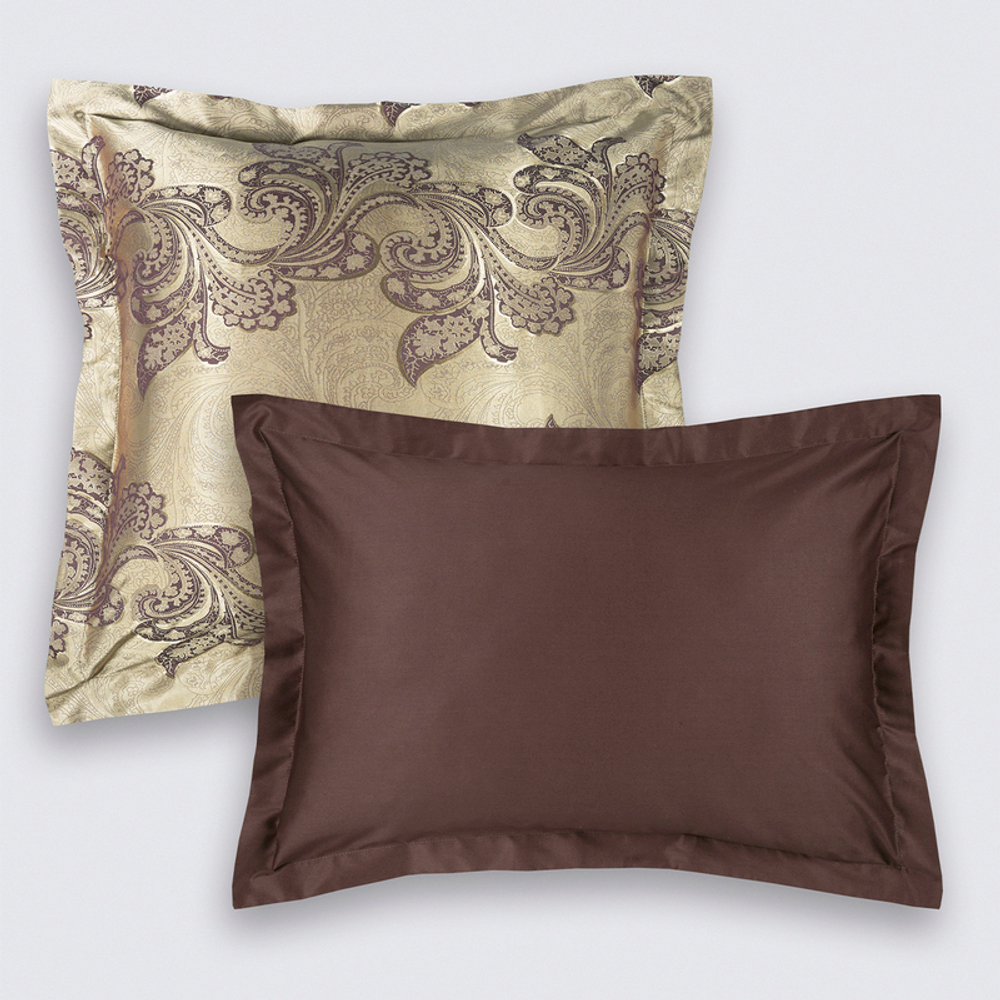 Элитный комплект постельного белья Эстетика 2 сп с европростыней САТИН-жаккард "Флокатти" (нав. 70х70 и 50х70)