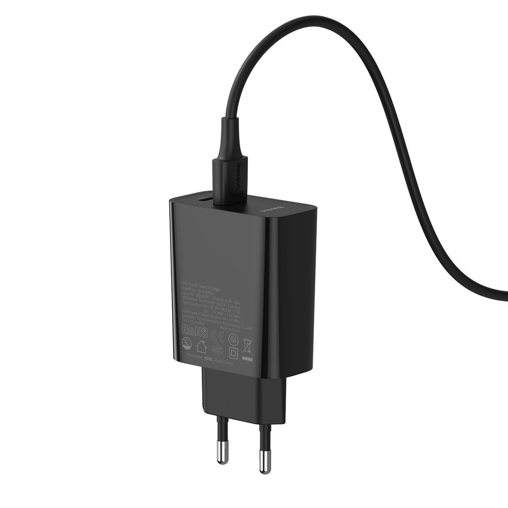 Зарядное устройство + Кабель Baseus Speed PPS Quick Charger Sets C+A 30W VOOC Edition - Black