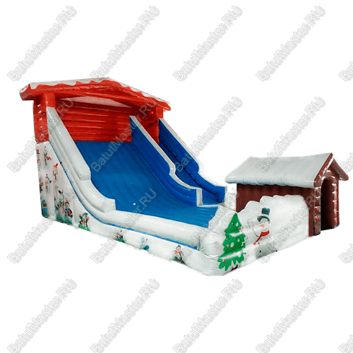 Батут "Зимняя горка Снежный дом" 6,1m*3,6m*6,3m