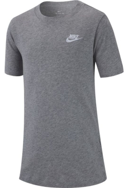 Футболка для мальчика теннисная Nike NSW Tee Embedded Futura B - dark grey heather/white