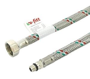 Гибкая подводка Uni-Fitt M10 х ВР 1/2" (штуцер-гайка) для смесителей