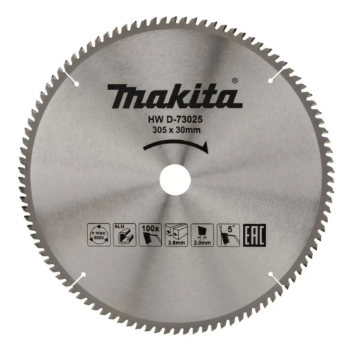 Пильный диск по алюминию 305x30x2,8/2x100T Makita D-73025