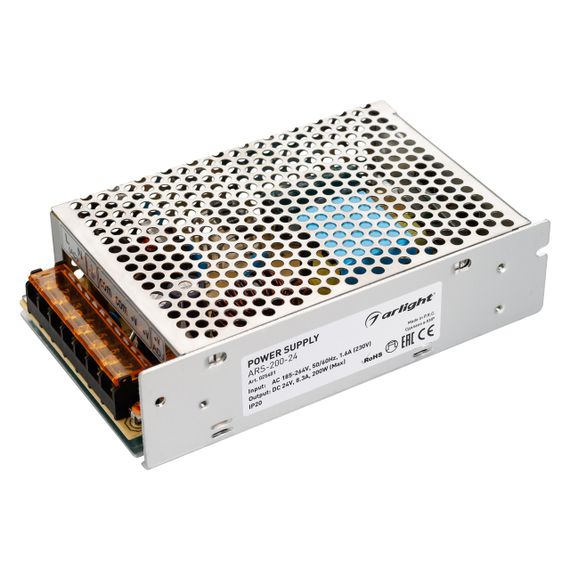Блок питания Arlight ARS-200-24 24V 200W IP20 8.3A 025401