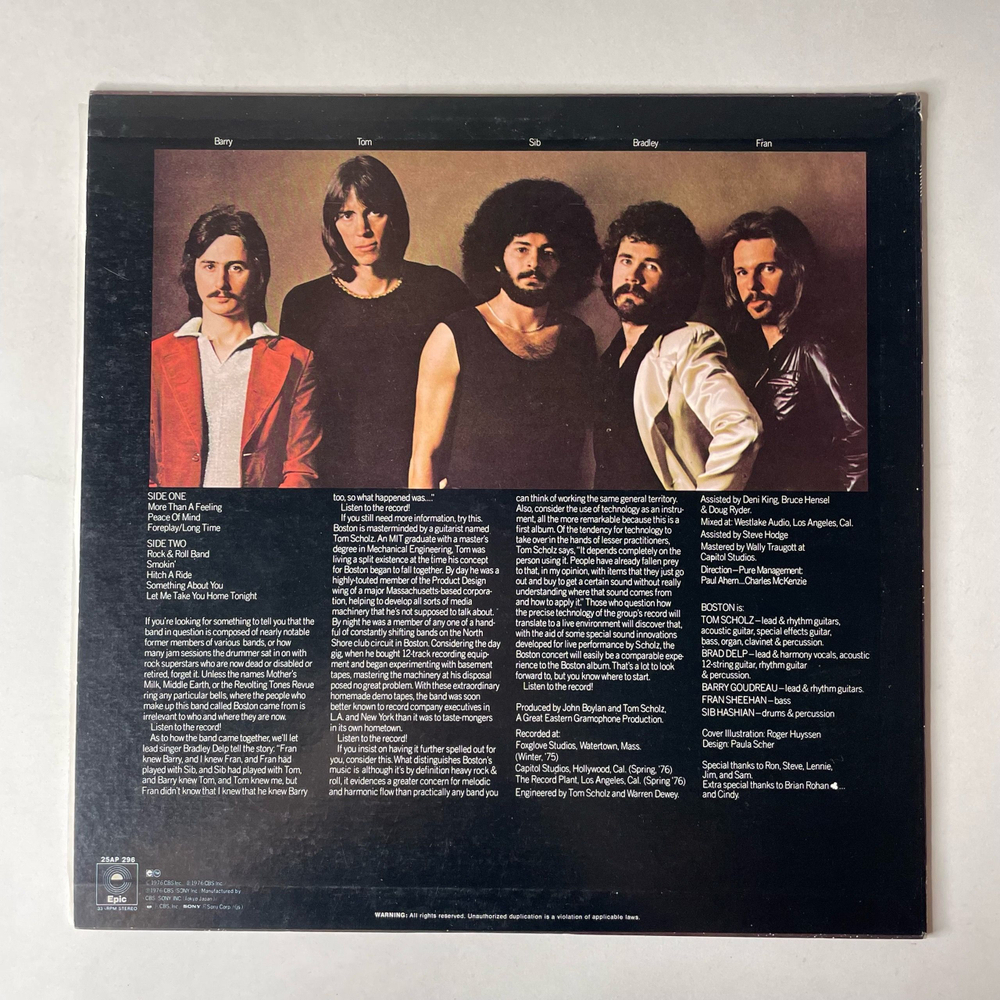 Винтажная виниловая пластинка LP Boston Бостон (Япония 1976) (Без Оби)