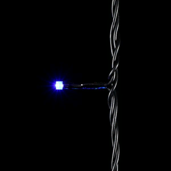 Светодиодная нить 100 разноцветных LED ламп с мерцанием, 10 м., 24В., черный провод ПВХ, LTC (PST100BLW-11-1M)