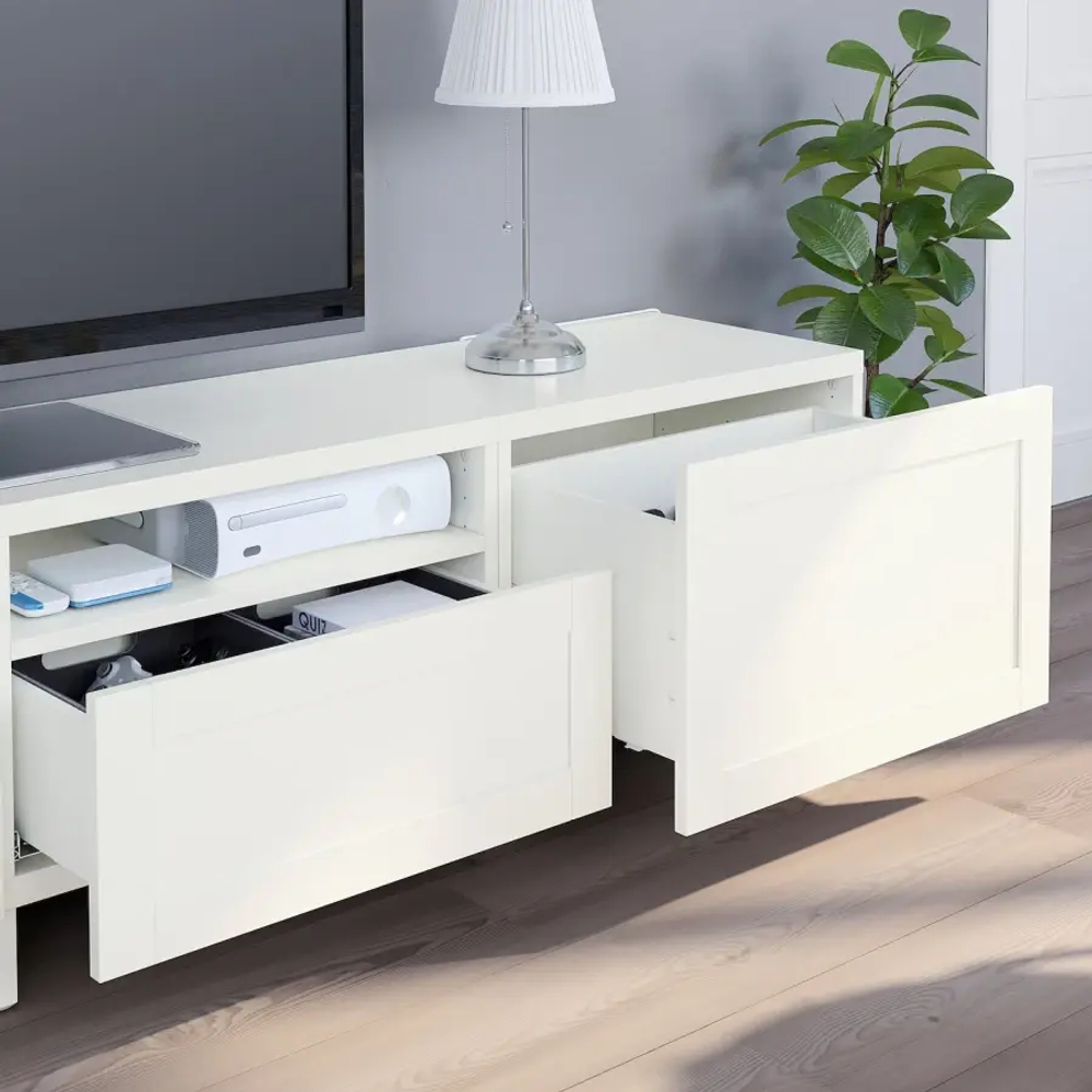 Шкаф для ТВ - IKEA BESTÅ/BESTA, 240x42x230 см, белый, Бесто ИКЕА