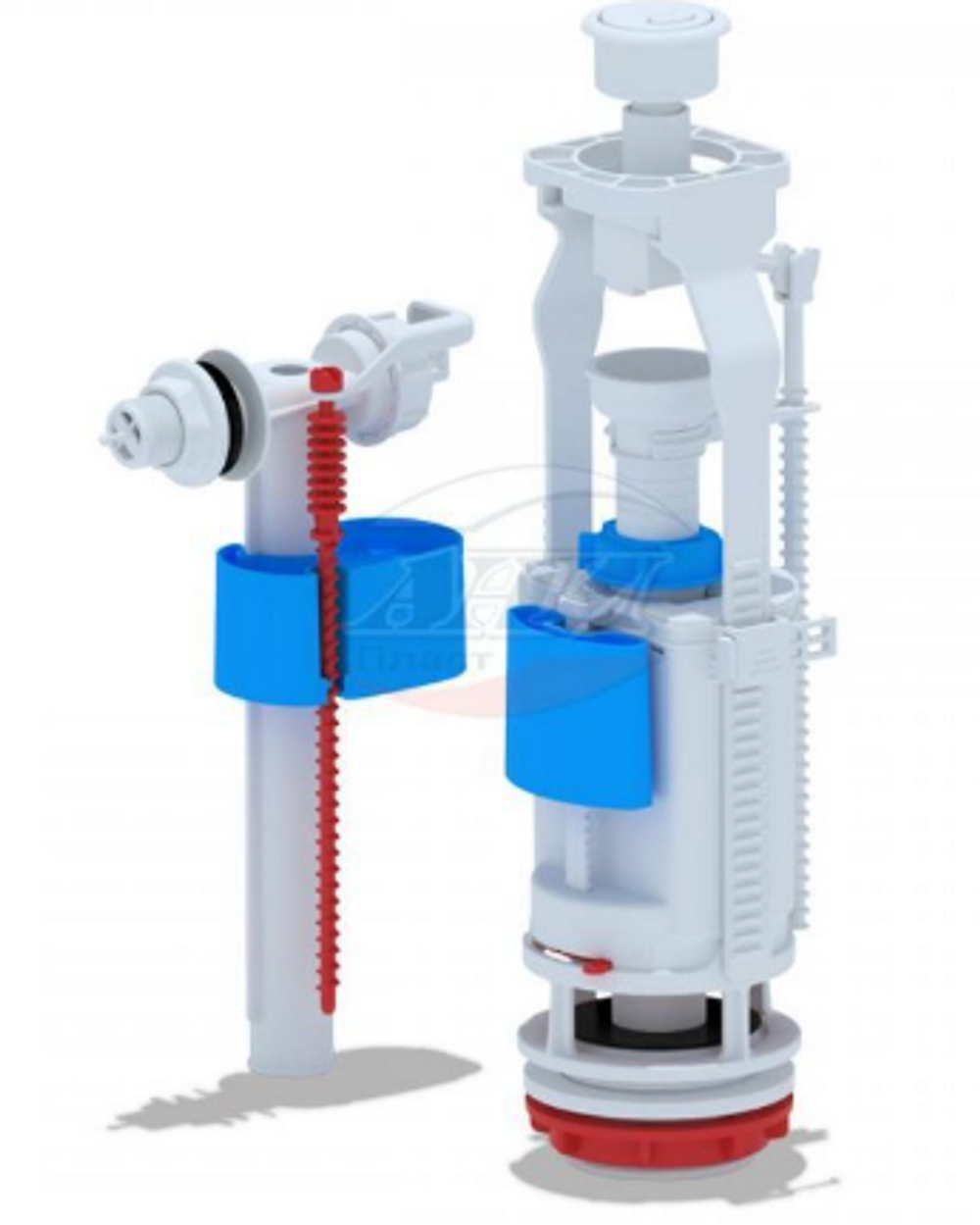 Арматура  бок,подв. кнопка 2 х ур .АНИпласт WC3050M ЭКОНОМ