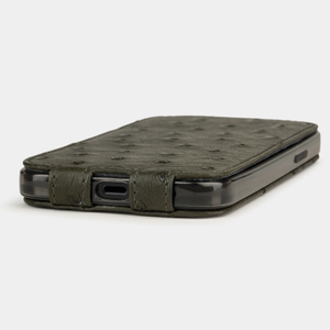 Special order: Чехол для iPhone 12/12Pro из кожи страуса, зеленого цвета