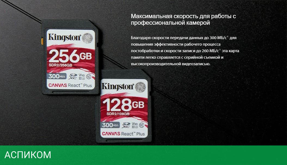 Карта памяти Kingston SDHC UHS-II 128Gb (SDR2/128GB)