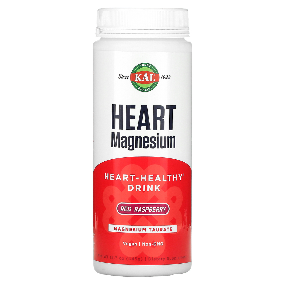 KAL, Heart Magnesium, напиток для здоровья сердца, красная малина, 445 г (15,7 унции)