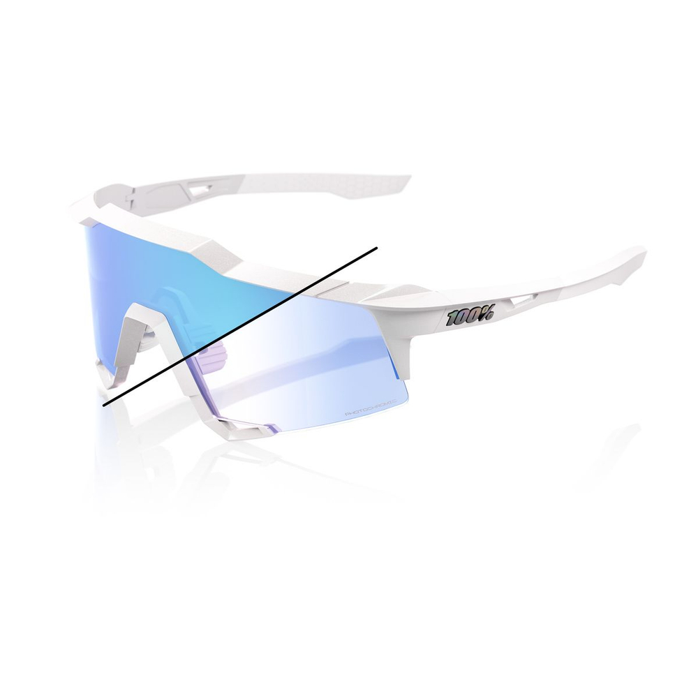 Спортивные очки 100% SPEEDCRAFT LE Bastille - Pearl White Glitter - Blue Mirror Photochromic Lens