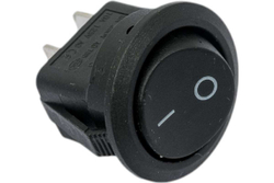 Клавишный круглый выключатель REXANT 250v 6а (2с) on-off черный (rwb-212, sc-214, mrs-102-8) 36-2550