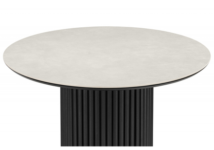 Керамический стол Woodville Барел 89 carmen light grey, черный