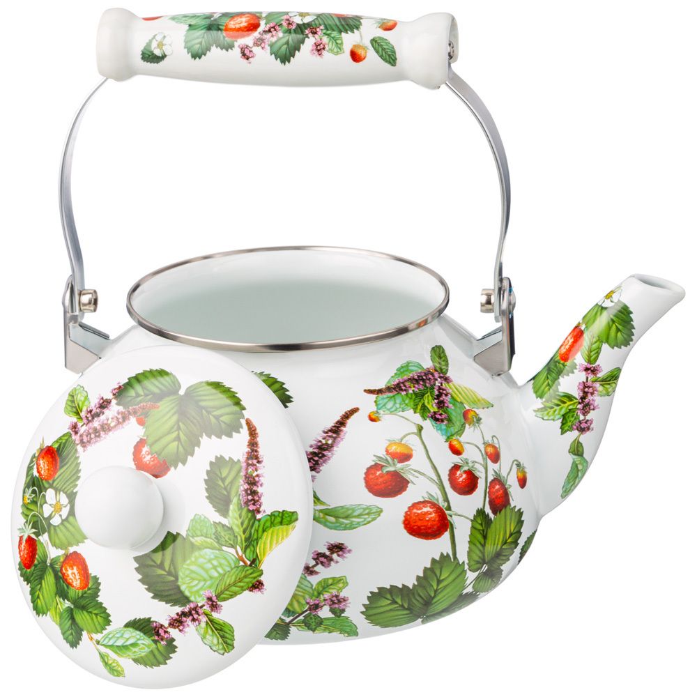 ЧАЙНИК AGNESS ЭМАЛИРОВАННЫЙ СЕРИЯ "ФРУКТОВАЯ КОРЗИНА", 2,5 Л