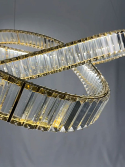 Люстра подвесная светодиодная Lanbos, LED 60 Вт, до 15 кв м, золотая