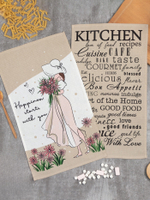 Набор кухонных полотенец Доляна Happiness, 35×60 см -2 шт., 100% хлопок, вафля 160 г/м²