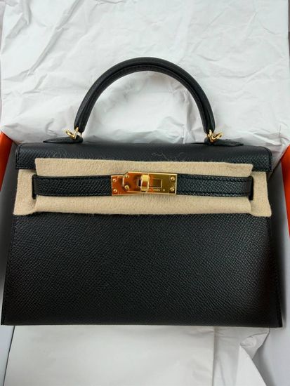 Сумка Hermes Kelly 20 Mini Black Epsom Gold Hardware 