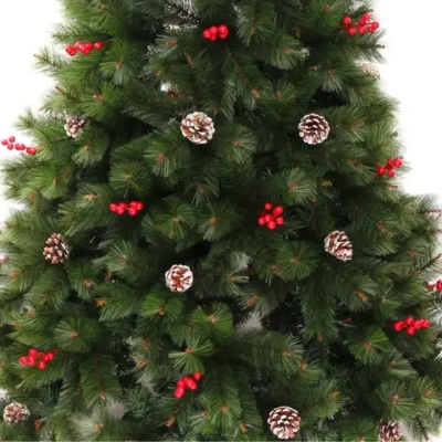Елка «Венская» 150 см, ПВХ+Леска, ягоды и шишки (458 веток)