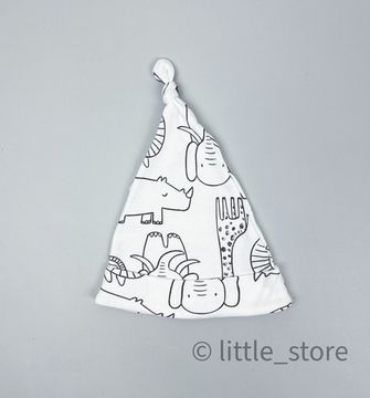 Шапочка однослойная "Сафари" черно-белая