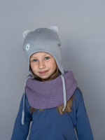 Шапка весенняя/осенняя вязаная ЛОРА (Серебро)