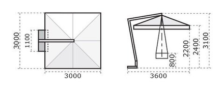 Зонт профессиональный Palladio Braccio, имитация ироко, слоновая кость