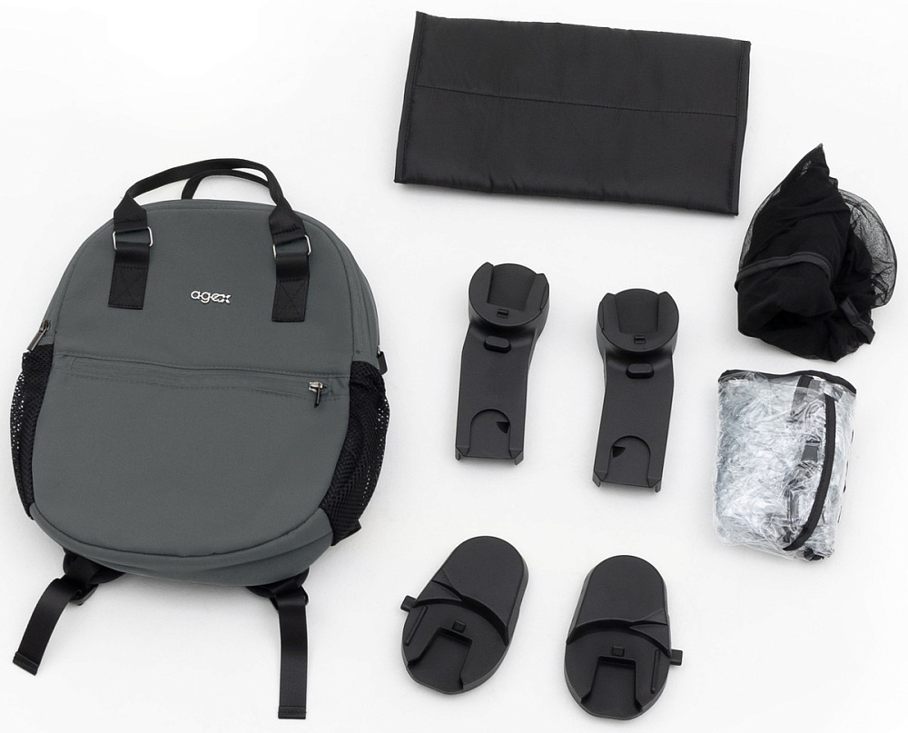 Коляска Agex Prima Pro 3 в 1 с автокреслом i-Safe S Black APP633 Grey (Серый)