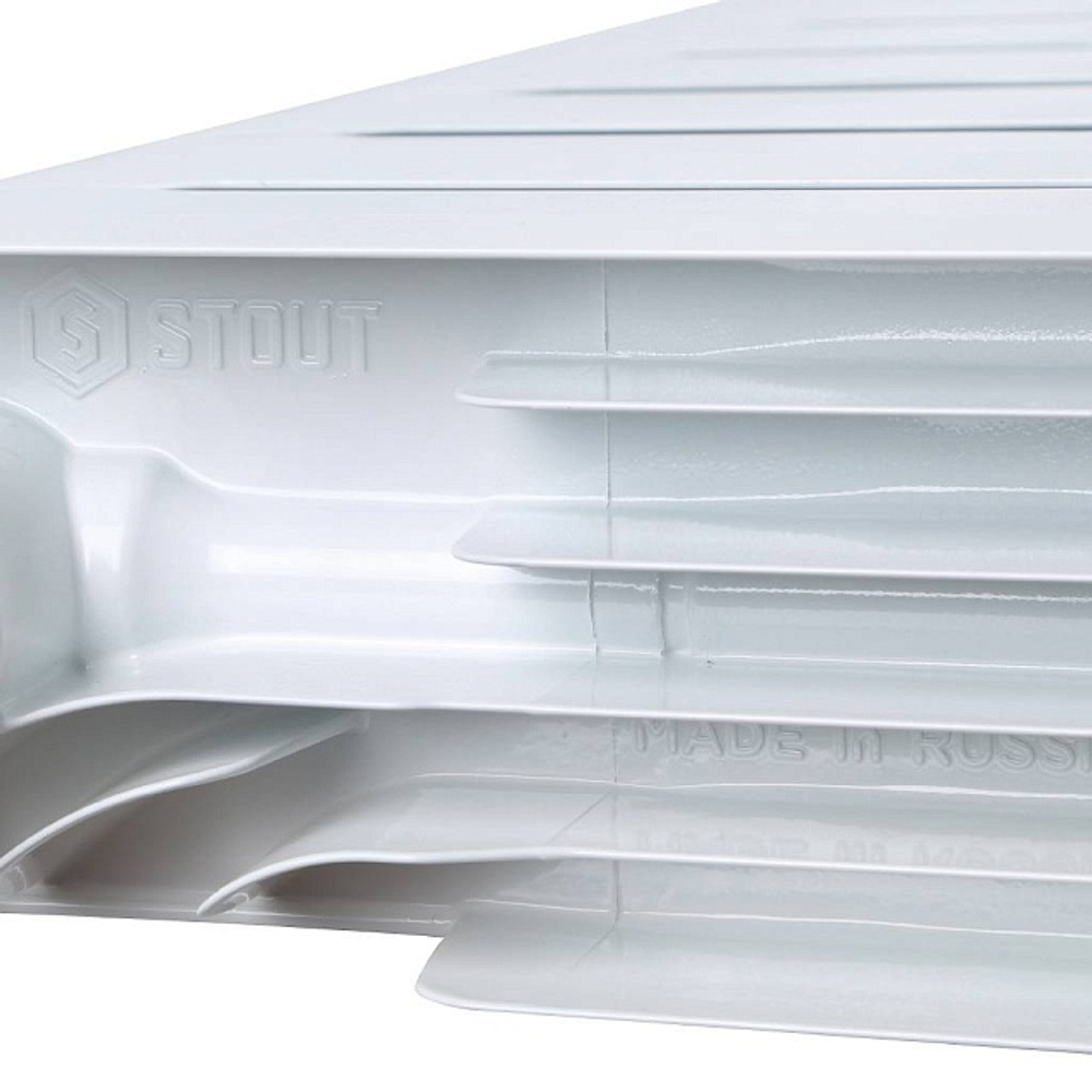 Радиатор биметаллический STOUT Space 500 - 5 секций (подключение нижнее правое, цвет белый)