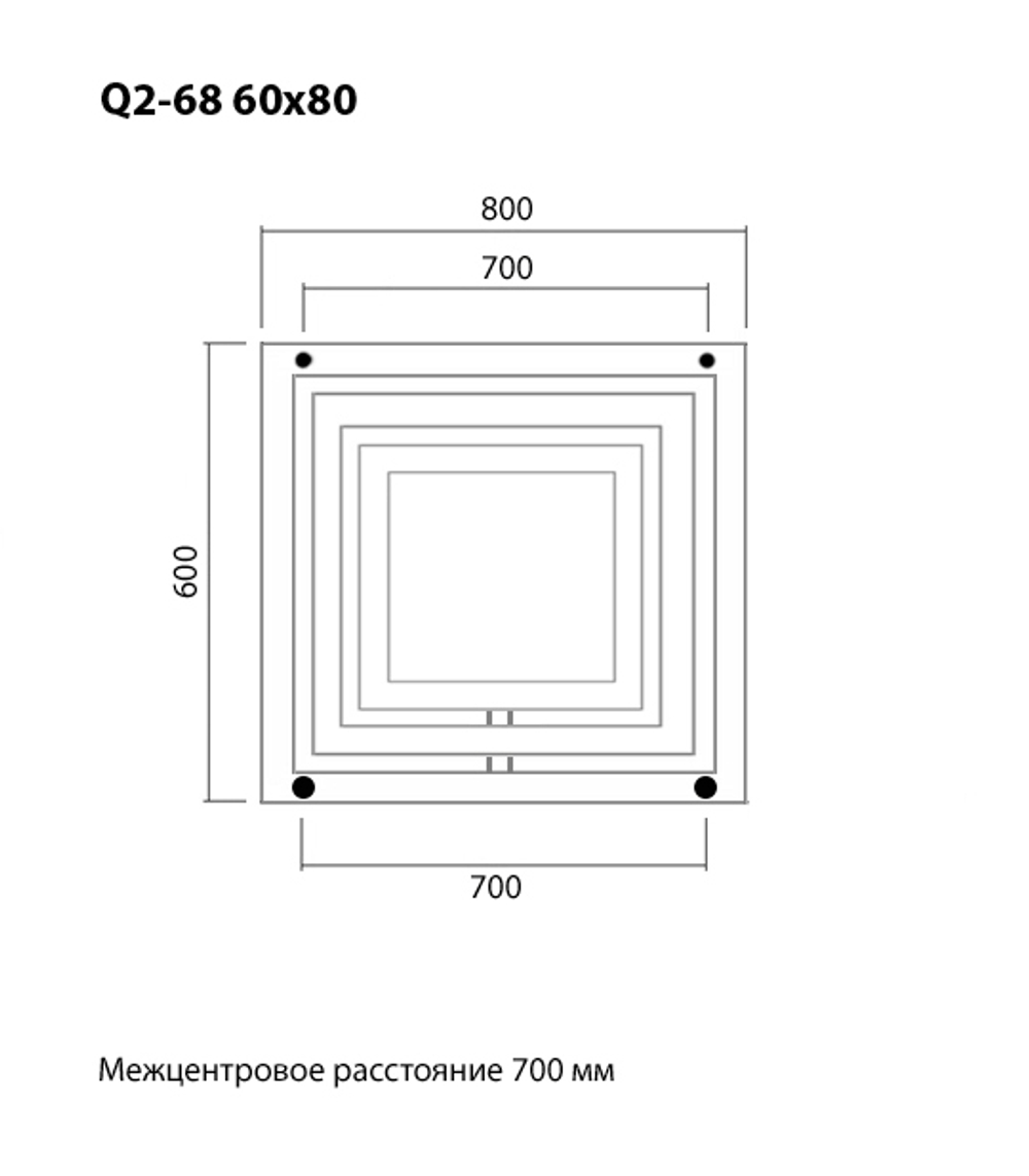 Quadro-2 Q2-68 60x80 (см) Дизайн радиатор водяной
