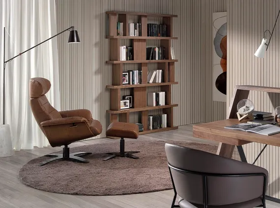 Оттоманка Angel Cerda A928 коричневая кожа