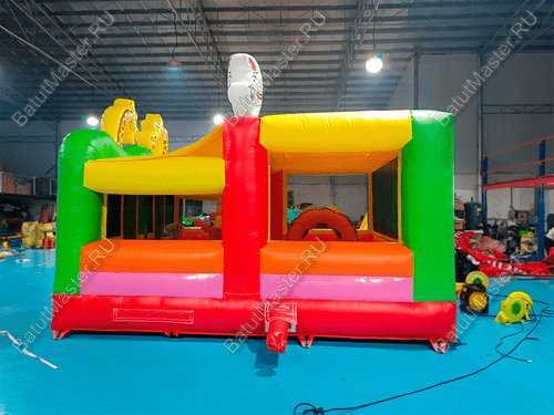 Коммерческий надувной батут "Законы джунглей", без горки